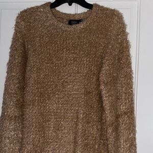Vici Cozy Gold Long Sleeve Sweater Dress